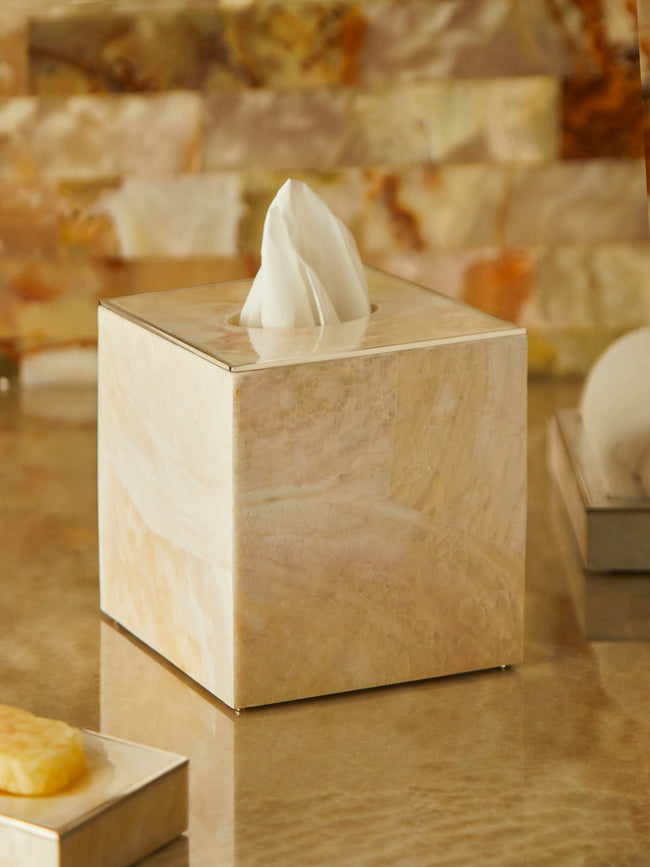 Objet Luxe - Sienna Mother-of-Pearl Square Tissue Box -  - ABASK