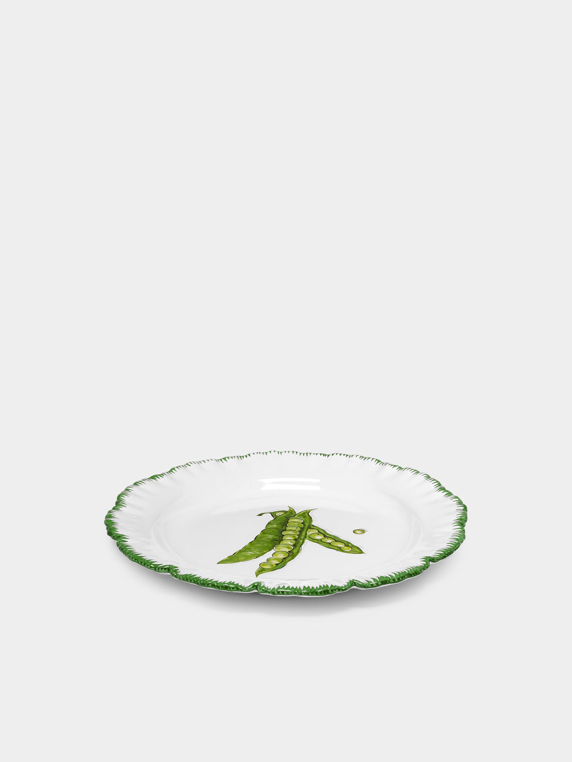 Atelier Soleil - Vegetable Garden Peas Hand-Painted Ceramic Side Plate -  - ABASK