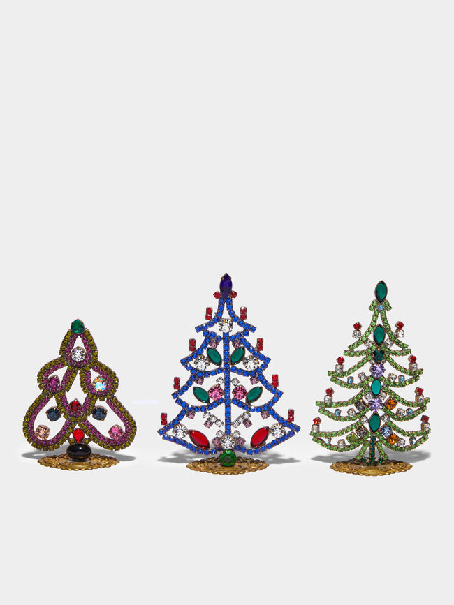 Antique and Vintage - 1930s Czech Jewelled Extra Small Christmas Trees (Set of 3) -  - ABASK - 