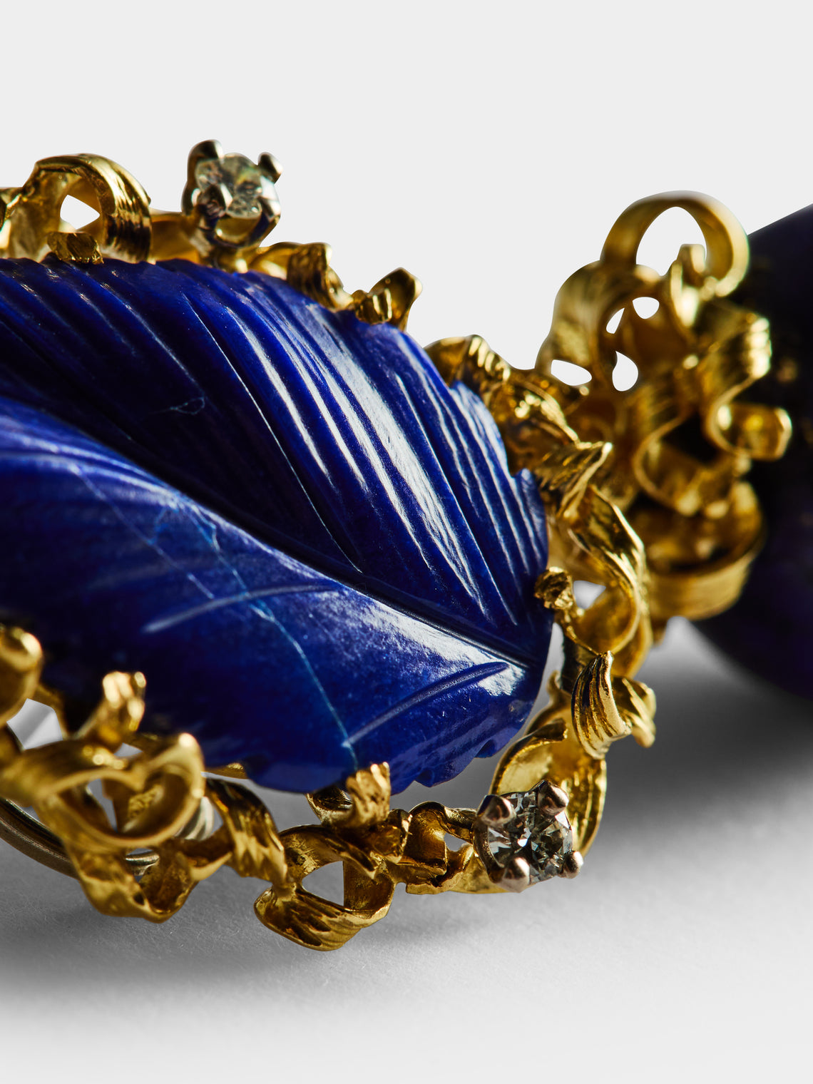 Mahnaz - 1975 Day/Night 18-Karat Gold, Diamond and Lapis Lazuli Earrings -  - ABASK