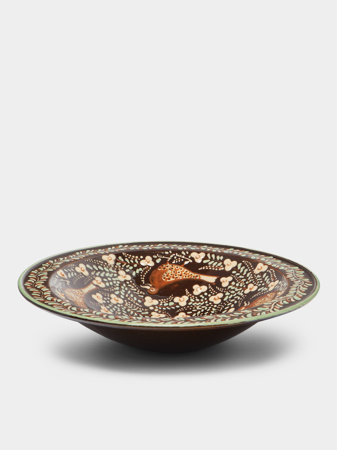 Poterie d’Évires - Birds Hand-Painted Ceramic Large Serving Bowl -  - ABASK - 