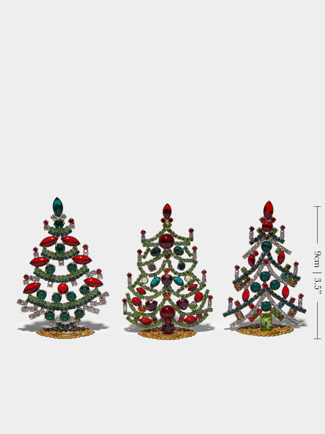 Antique and Vintage - 1930s Czech Jewelled Extra Small Christmas Trees (Set of 3) -  - ABASK