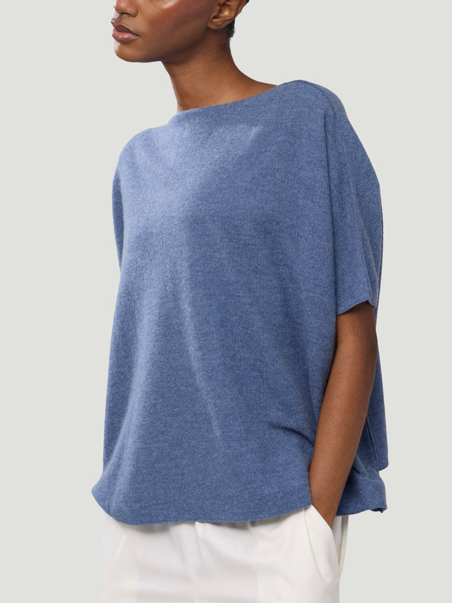 Dusan - Easy Cashmere T-Shirt | One Size - Blue - ABASK