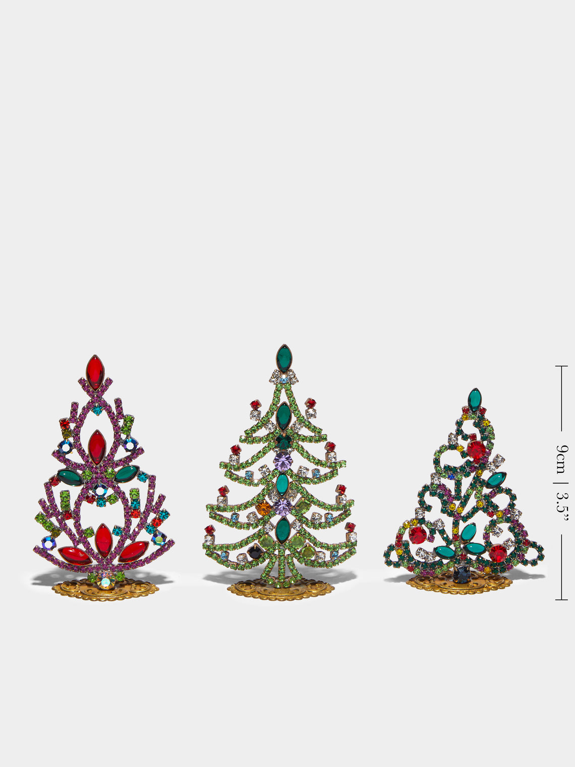 Antique and Vintage - 1930s Czech Jewelled Extra Small Christmas Trees (Set of 3) -  - ABASK