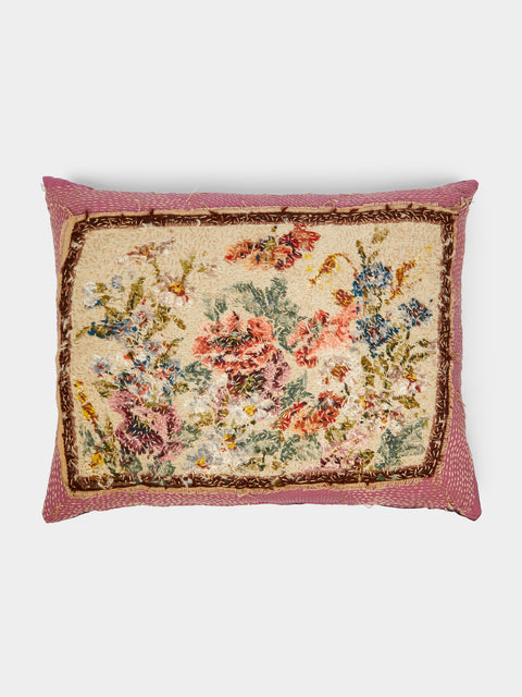 By Walid - 19th-Century Needlepoint Wool Cushion -  - ABASK - 