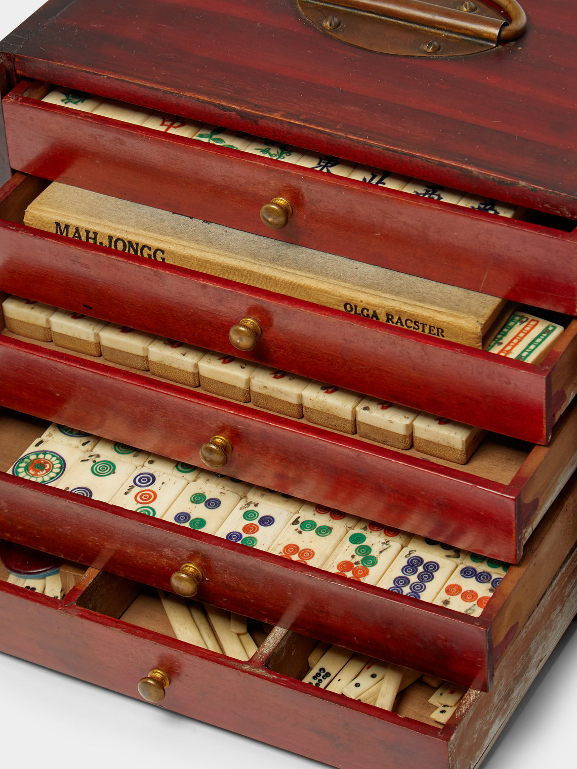 Antique and Vintage - 1924 Chinese Dragon Wood Mahjong Set -  - ABASK