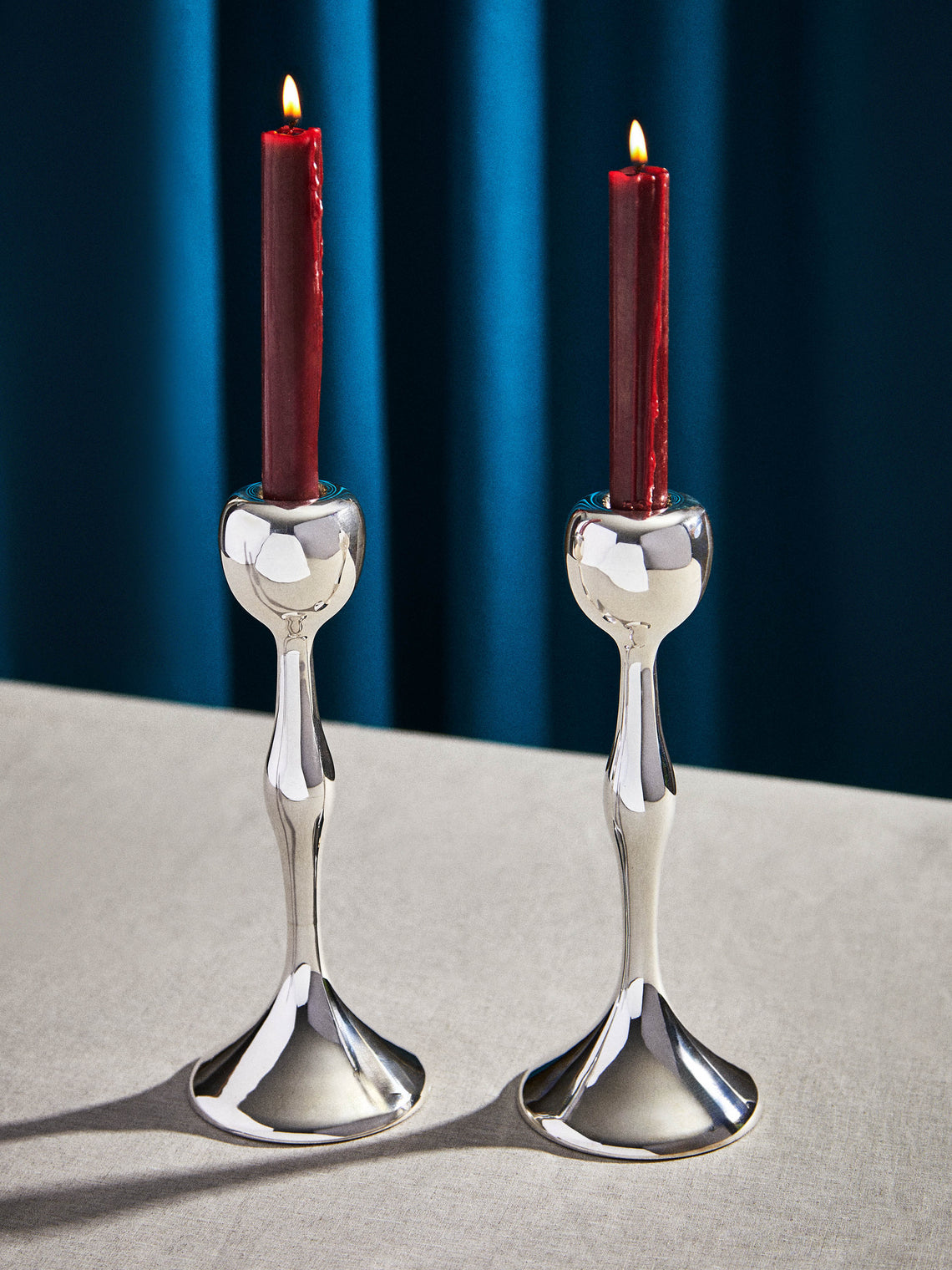 Antique and Vintage - 20th-Century Sterling Silver Ferre Wobbly Candlesticks (Set of 2) -  - ABASK