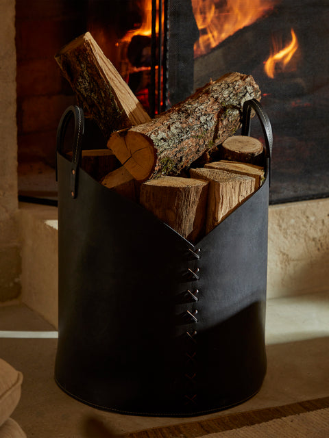 Otis Ingrams - Leather Log Basket -  - ABASK