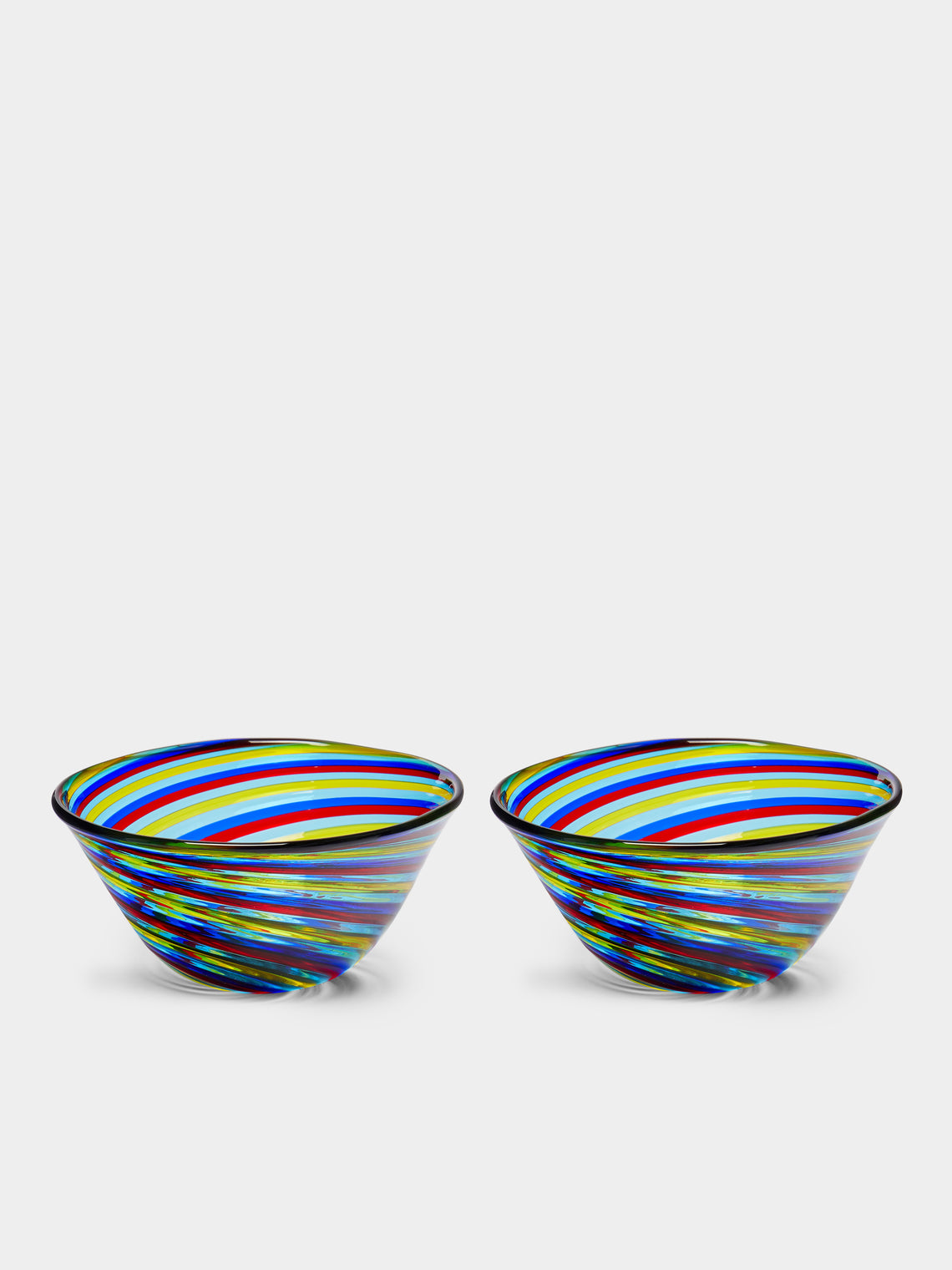 F&M Ballarin - Filigrana Hand-Blown Murano Glass Small Bowls (Set of 2) -  - ABASK
