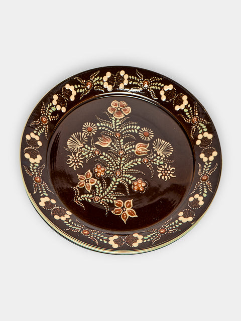 Poterie d’Évires - Flowers Hand-Painted Ceramic Small Round Platter -  - ABASK - 