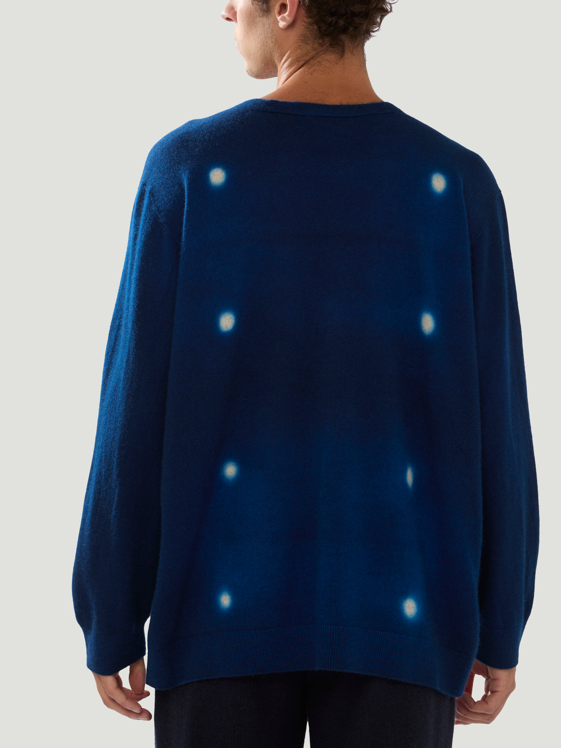 Suzusan - Shibori Cashmere Seamless Wide Cardigan - Blue - ABASK