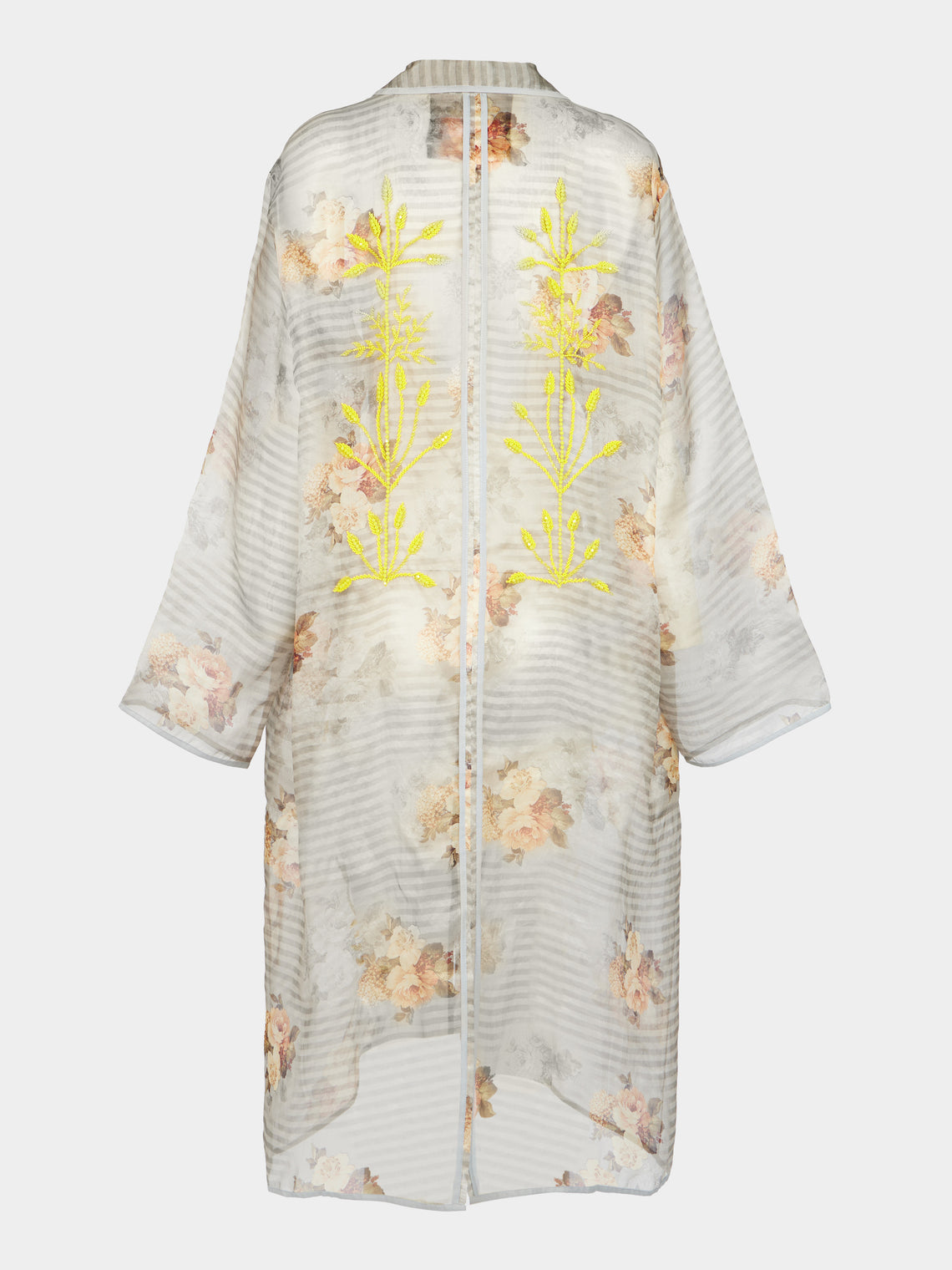 Nazzy Beglari - Organza Embroidered Silk Robe -  - ABASK