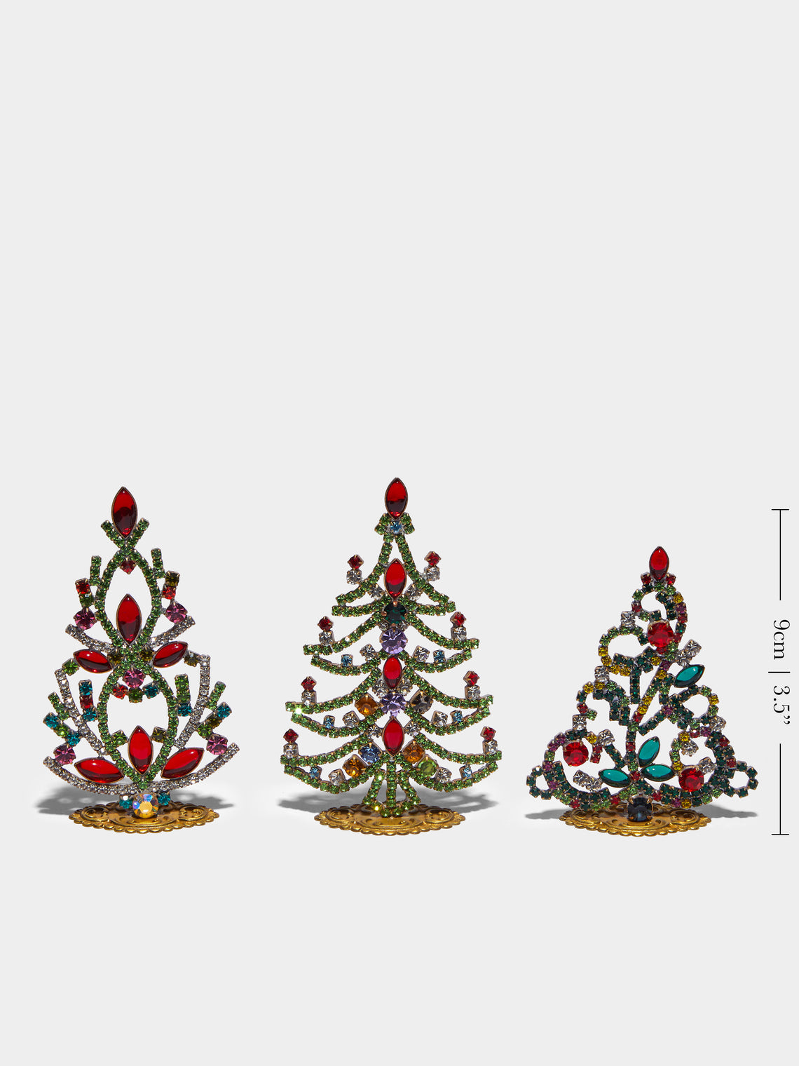 Antique and Vintage - 1930s Czech Jewelled Extra Small Christmas Trees (Set of 3) -  - ABASK