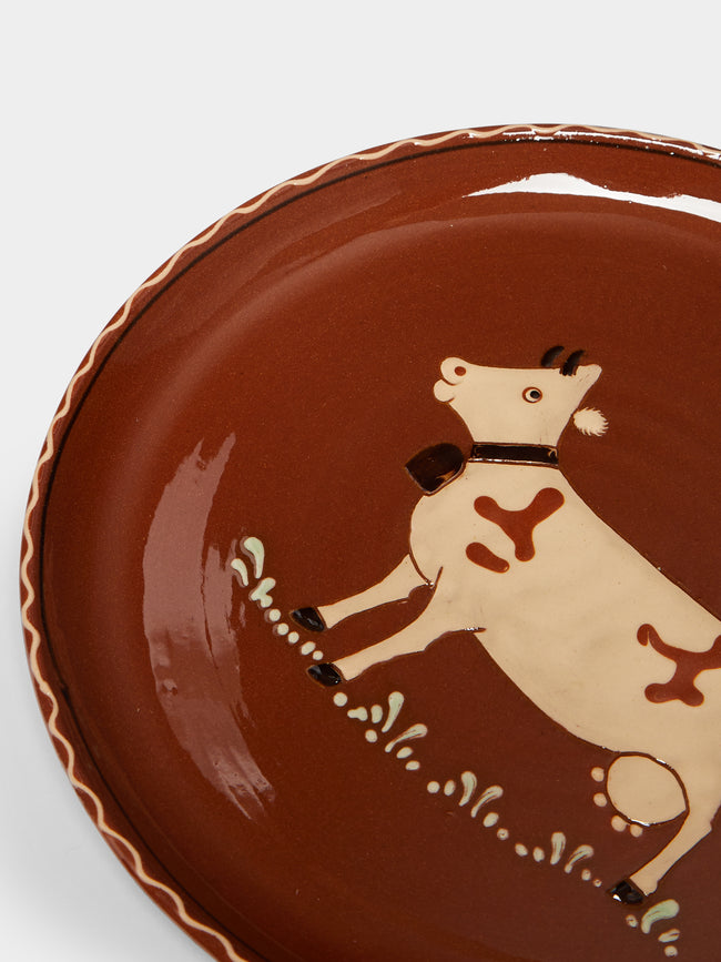 Poterie d’Évires - Cows Hand-Painted Ceramic Dinner Plates (Set of 4) -  - ABASK