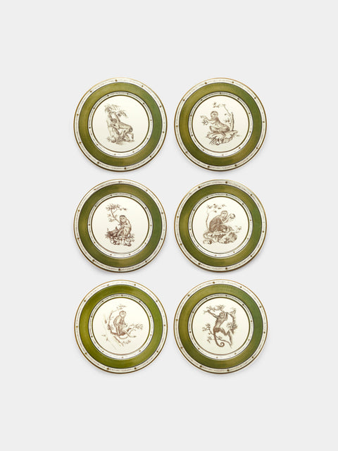 Laboratorio Paravicini - Monkeys Ceramic Dessert Plates (Set of 6) -  - ABASK