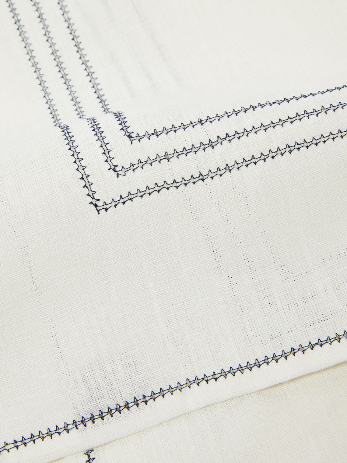 Volga Linen - Hem-Stitch Linen Large Rectangular Tablecloth -  - ABASK