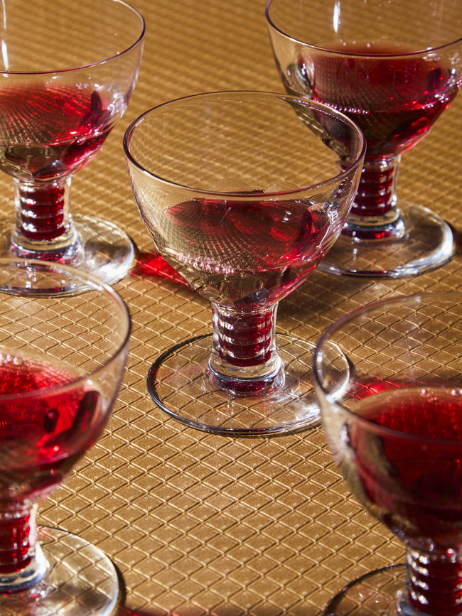 Antique and Vintage - 1930s Baccarat Crystal Red Wine Glasses (Set 6) -  - ABASK