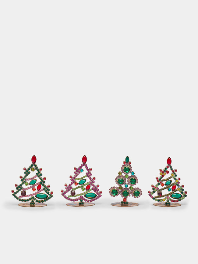 Antique and Vintage - 1930s Czech Jewelled Micro Christmas Trees (Set of 4) -  - ABASK - 