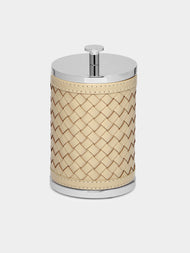 Riviere - Woven Leather Lidded Box - Cream - ABASK - 