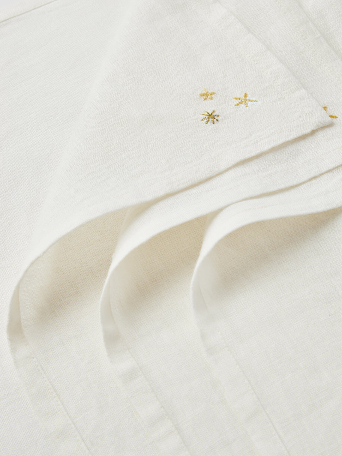 Anut Cairo - Starry Hand-Embroidered Linen Napkins (Set of 4) -  - ABASK