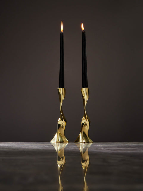 Viya - Under the Banyan Brass Candlesticks (Set of 2) -  - ABASK