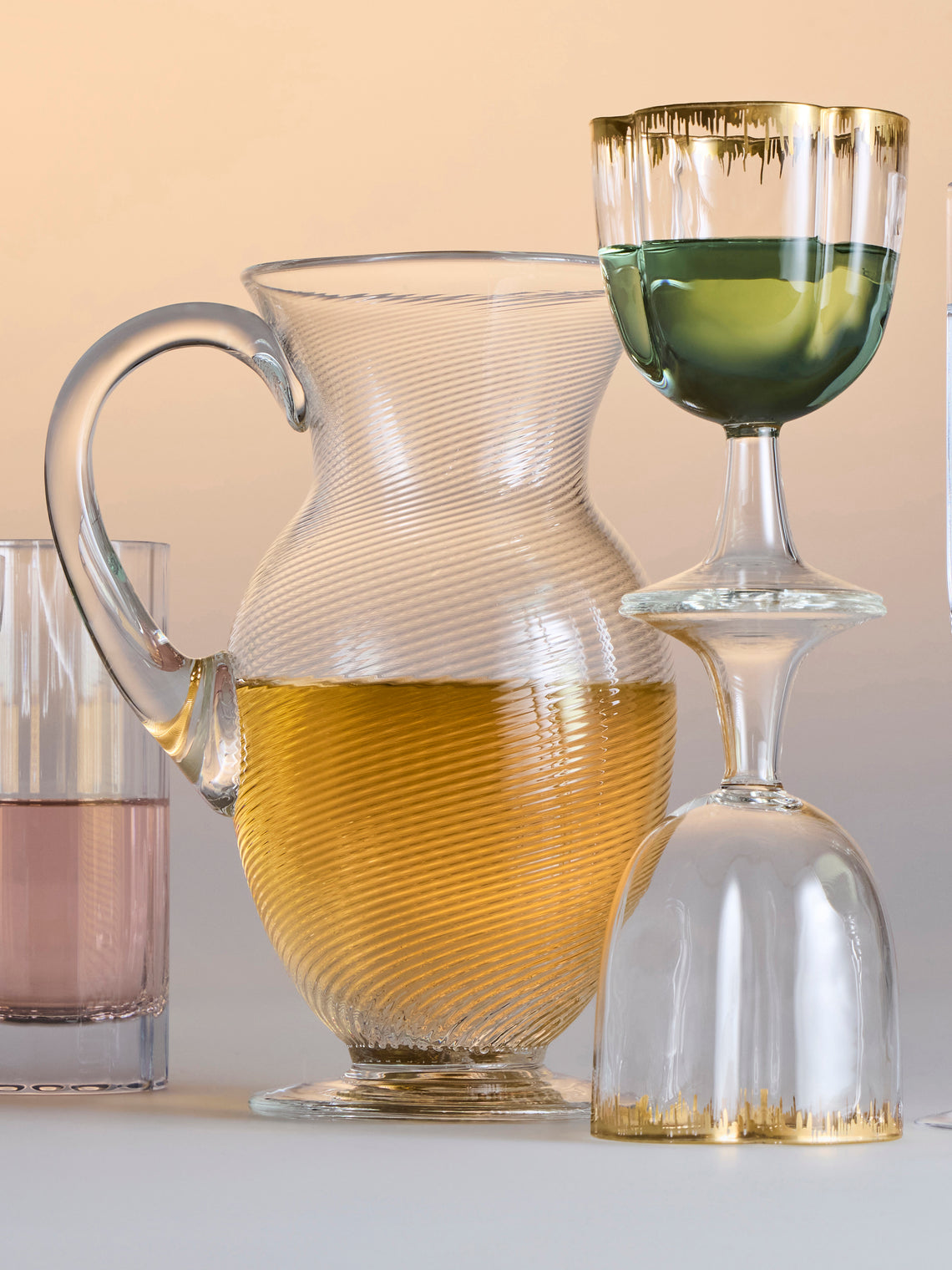 NasonMoretti - Torse Hand-Blown Murano Glass Water Jug - Clear - ABASK