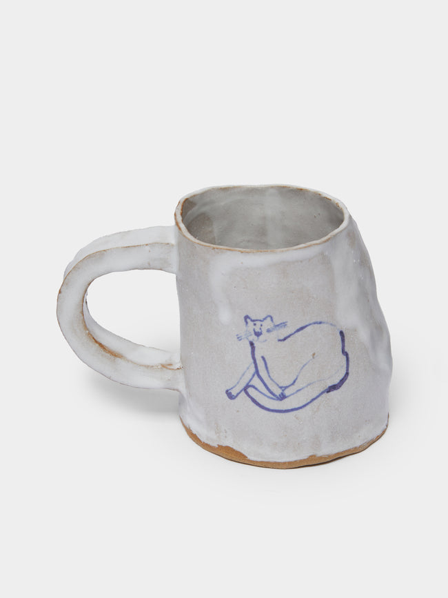 Liz Rowland - Cat Hand-Painted Ceramic Mug -  - ABASK - 