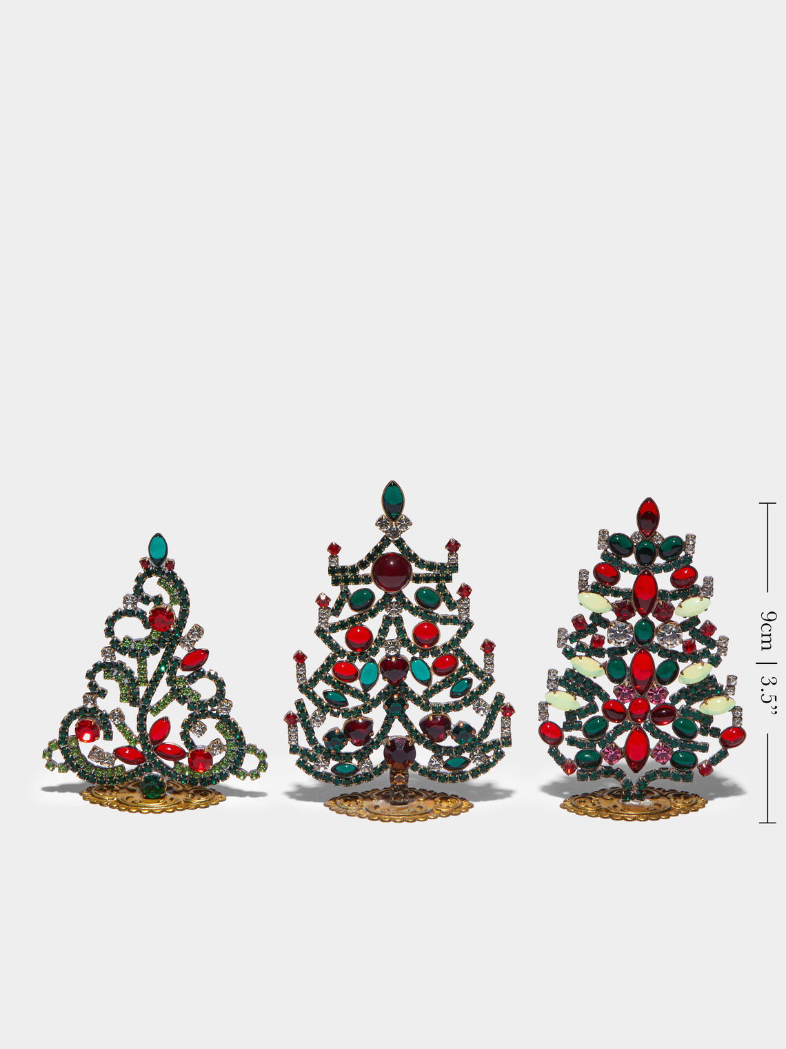 Antique and Vintage - 1930s Czech Jewelled Extra Small Christmas Trees (Set of 3) -  - ABASK