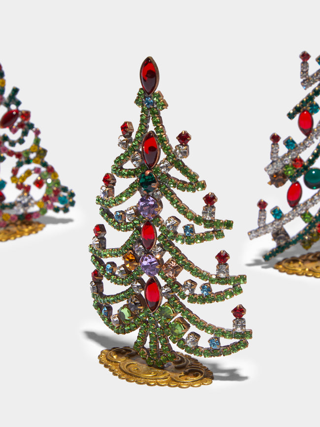 Antique and Vintage - 1930s Czech Jewelled Extra Small Christmas Trees (Set of 3) -  - ABASK