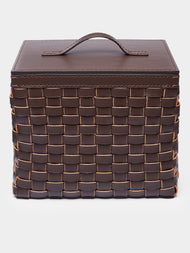 Riviere - Woven Leather Wastepaper Basket -  - ABASK - 