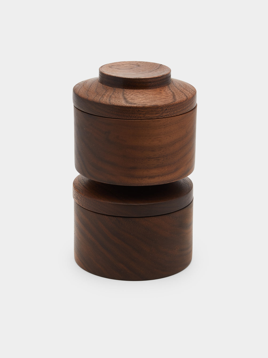 Marisa Klaster - Hand-Turned American Walnut Stackable Jars (Set of 2) -  - ABASK