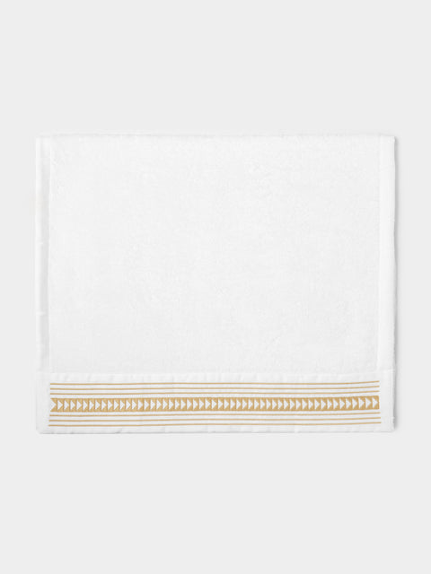 Loretta Caponi - Arrows Hand-Embroidered Cotton Hand Towel -  - ABASK