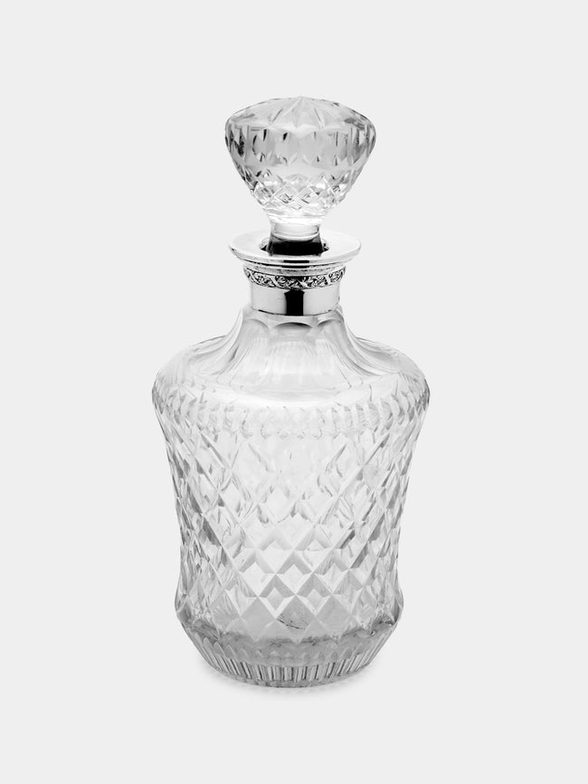 Antique and Vintage - 1830s Sterling Silver and Crystal Decanter -  - ABASK - 