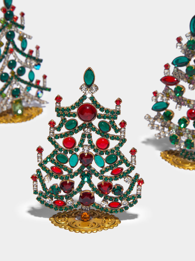 Antique and Vintage - 1930s Czech Jewelled Extra Small Christmas Trees (Set of 3) -  - ABASK