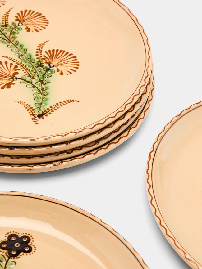 Poterie d’Évires - Flowers Hand-Painted Ceramic Dinner Plates (Set of 6) -  - ABASK