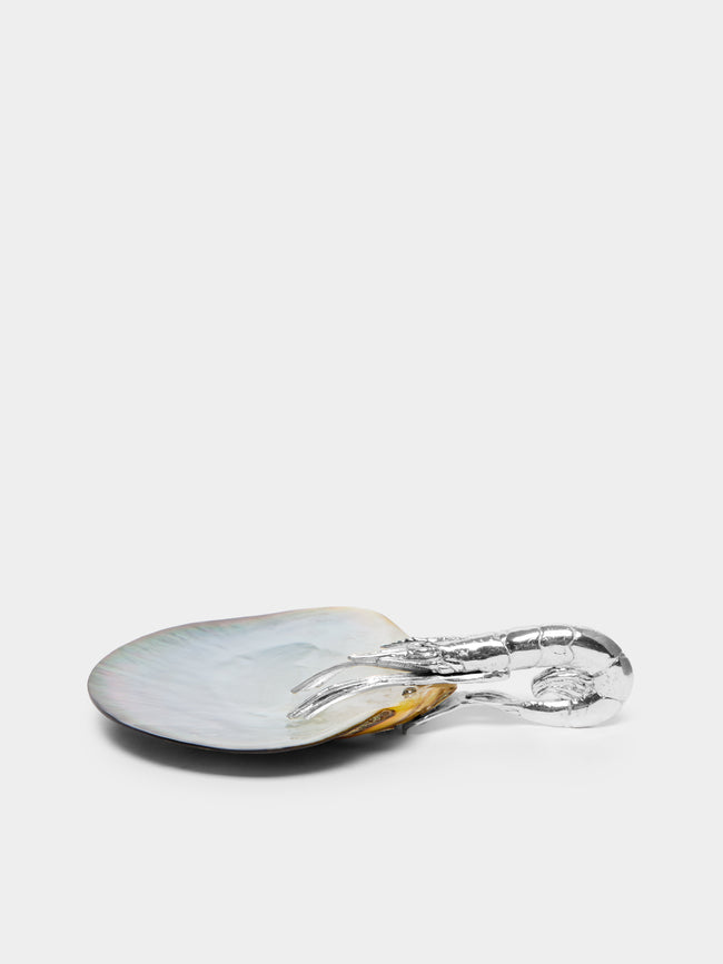 Objet Luxe - Silver-Plated and Black Mother-of-Pearl Plate -  - ABASK - 