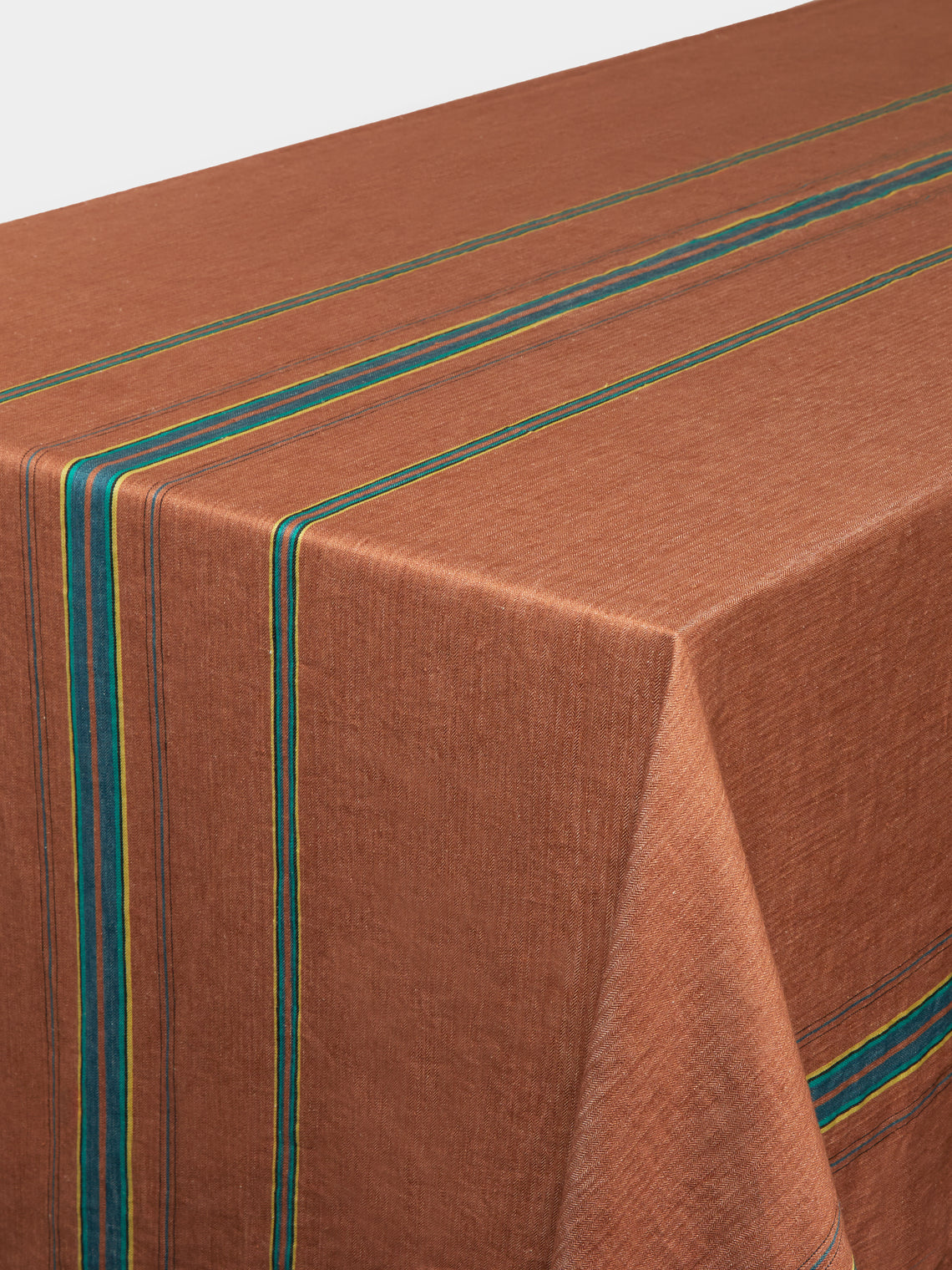 Libeco - Ontario Stripe Belgian Linen Large Rectangular Tablecloth -  - ABASK