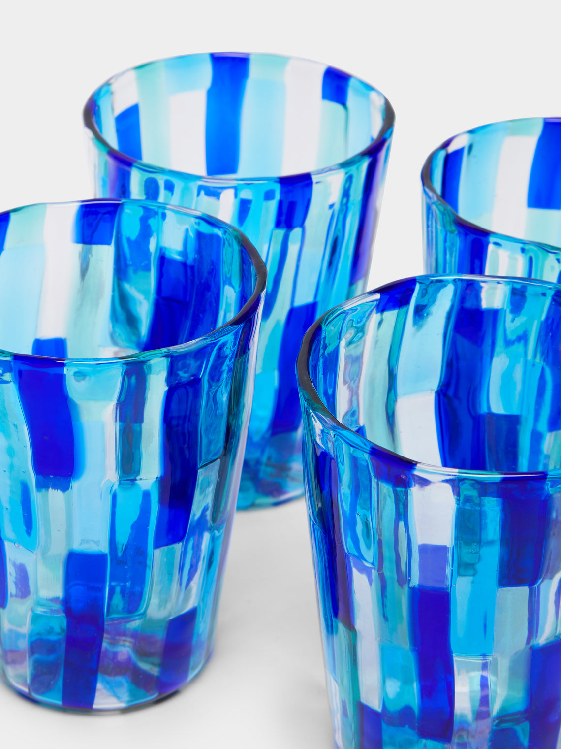 F&M Ballarin - Acquamarina Hand-Blown Murano Glass Tumblers (Set of 6) -  - ABASK