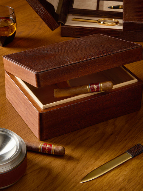 Renzo Romagnoli - Leather and Wood Humidor Case -  - ABASK