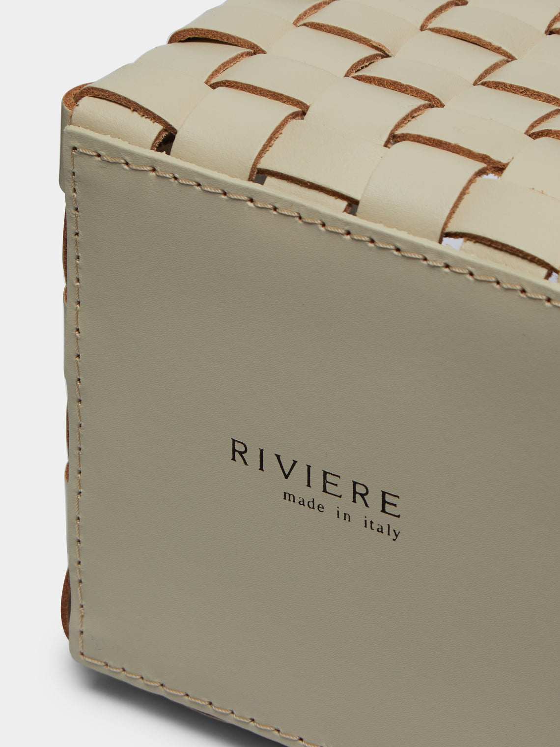 Riviere - Woven Leather Tissue Box -  - ABASK