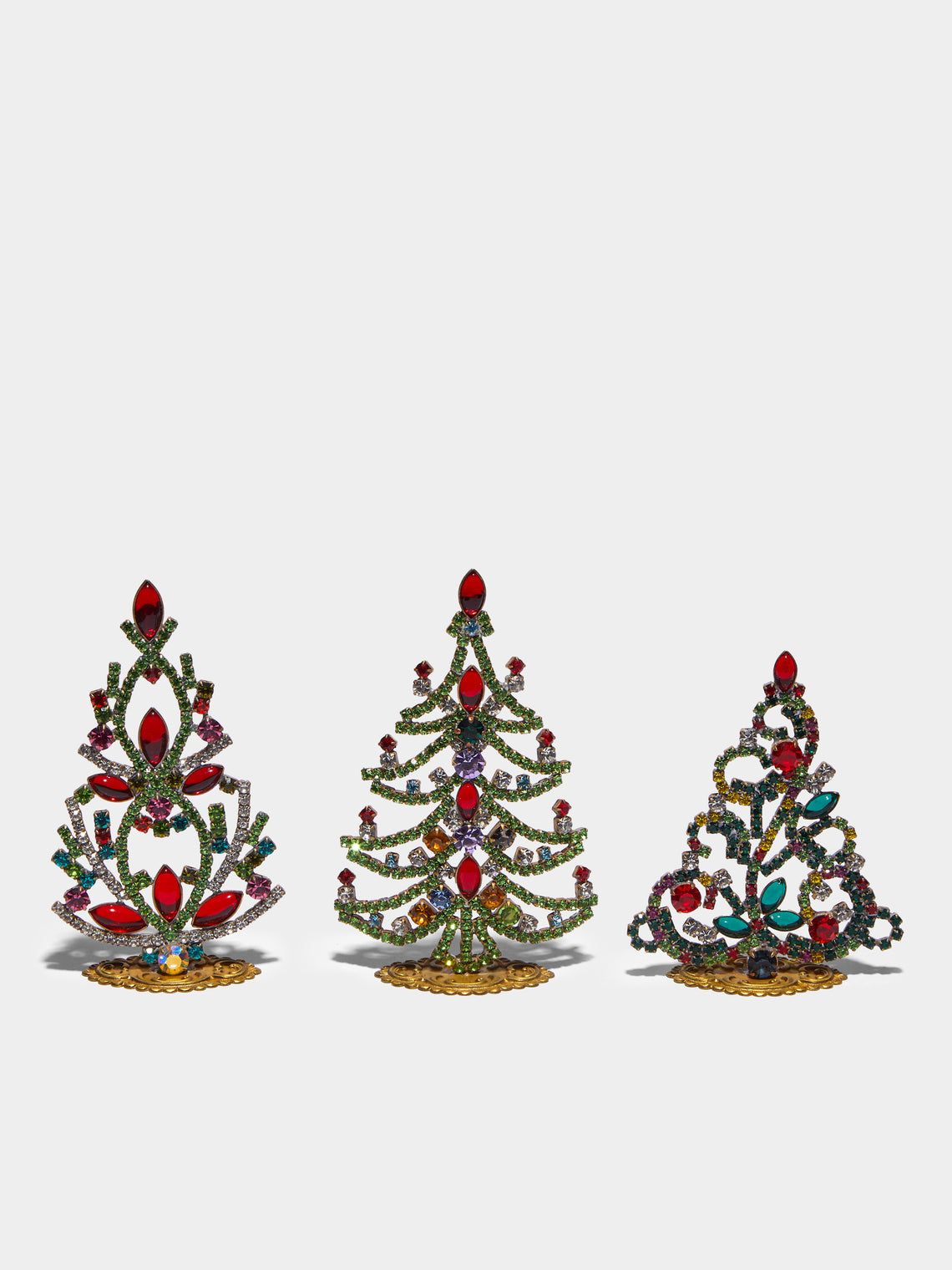 Antique and Vintage - 1930s Czech Jewelled Extra Small Christmas Trees (Set of 3) -  - ABASK - 