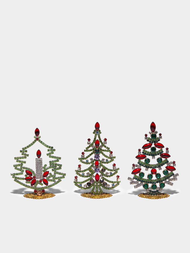 Antique and Vintage - 1930s Czech Jewelled Extra Small Christmas Trees (Set of 3) -  - ABASK - 