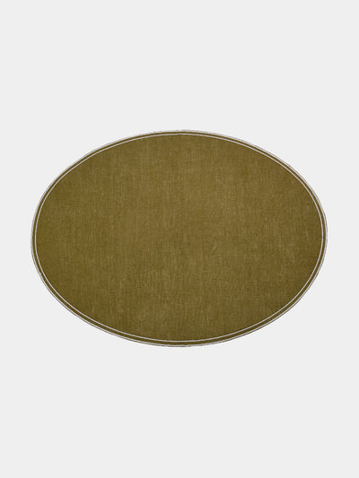 La Gallina Matta - Oval Linen Placemats (Set of 4) -  - ABASK - 