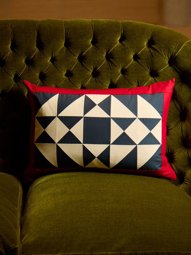 Kate Owen - North Star Patchwork Cotton Cushion -  - ABASK