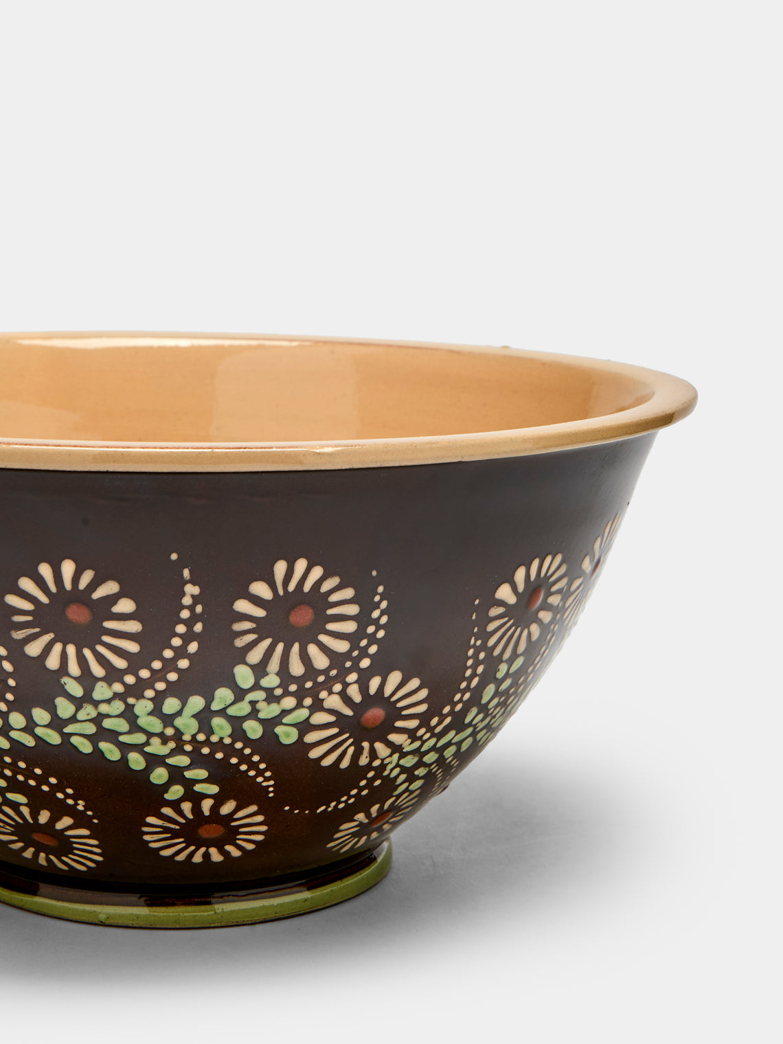 Poterie d’Évires - Flowers Hand-Painted Ceramic Small Salad Bowl -  - ABASK