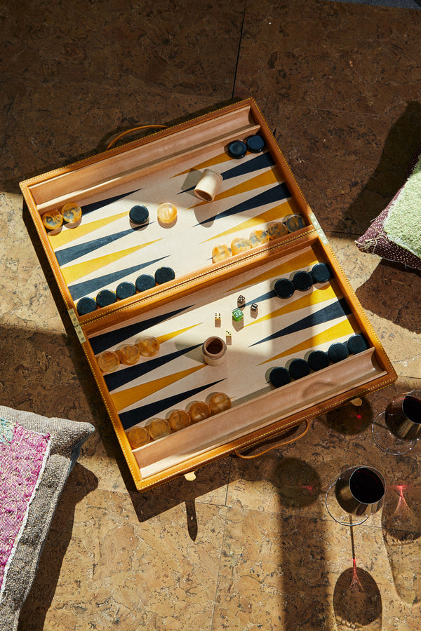 Nick Plant - Wood and Leather Backgammon Set -  - ABASK