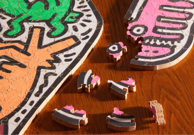 Keith Haring 'Channel Surfing' Hand-Cut Wood Puzzle