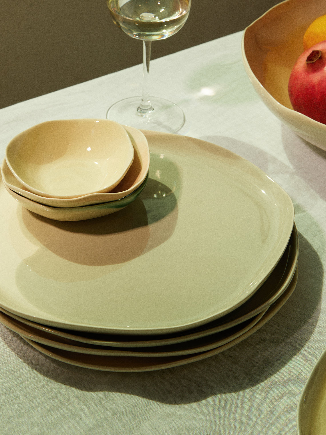 Pottery & Poetry - Hand-Glazed Porcelain Dinner Plates (Set of 4) - Grey - ABASK