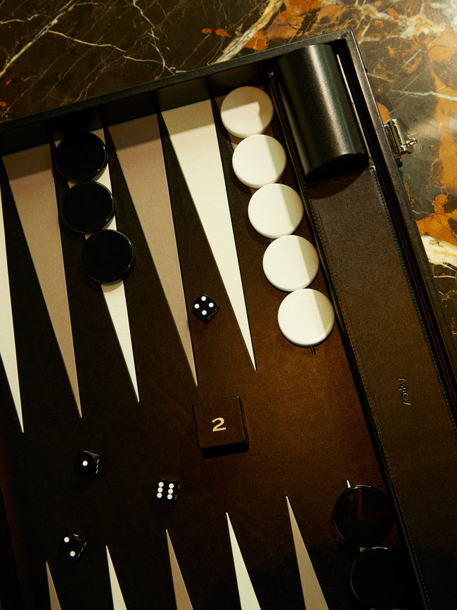 Asprey - Hanover Leather Large Backgammon Set -  - ABASK