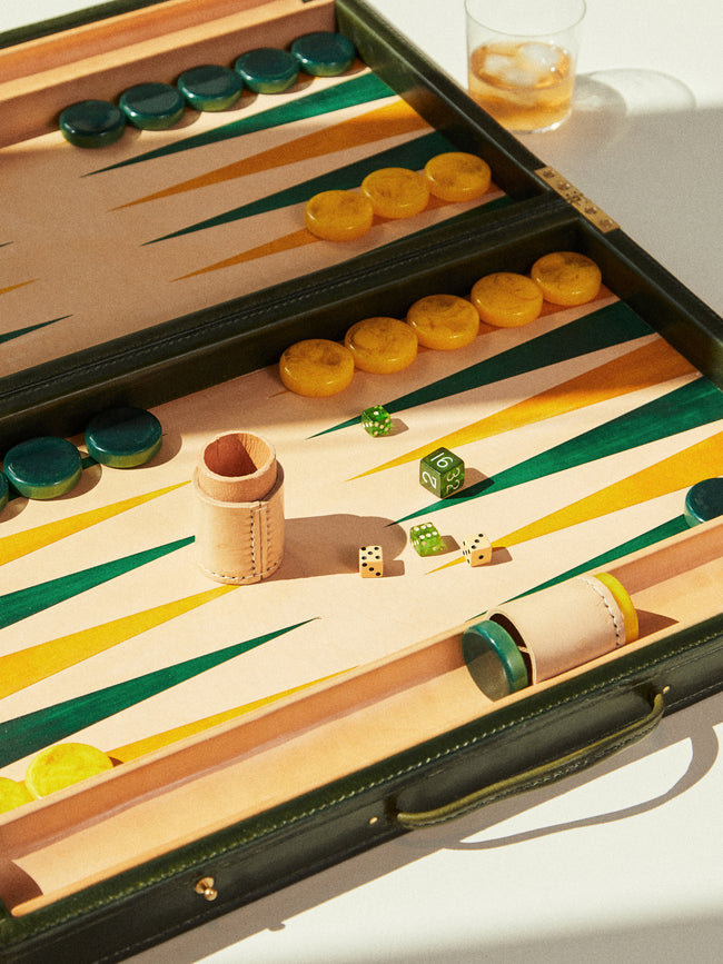 Nick Plant - Wood and Leather Backgammon Set -  - ABASK